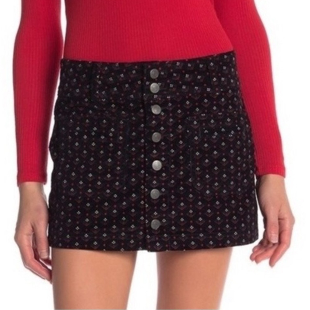 Free people We The Free Joanie corduroy navy mini skirt size 24 = 00 or XXS